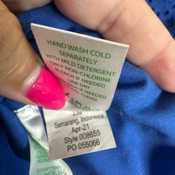 NWOT Lily Pulitzer Royal Blue Eyelet Cotton Blouse Size XS - Picture 6 of 7